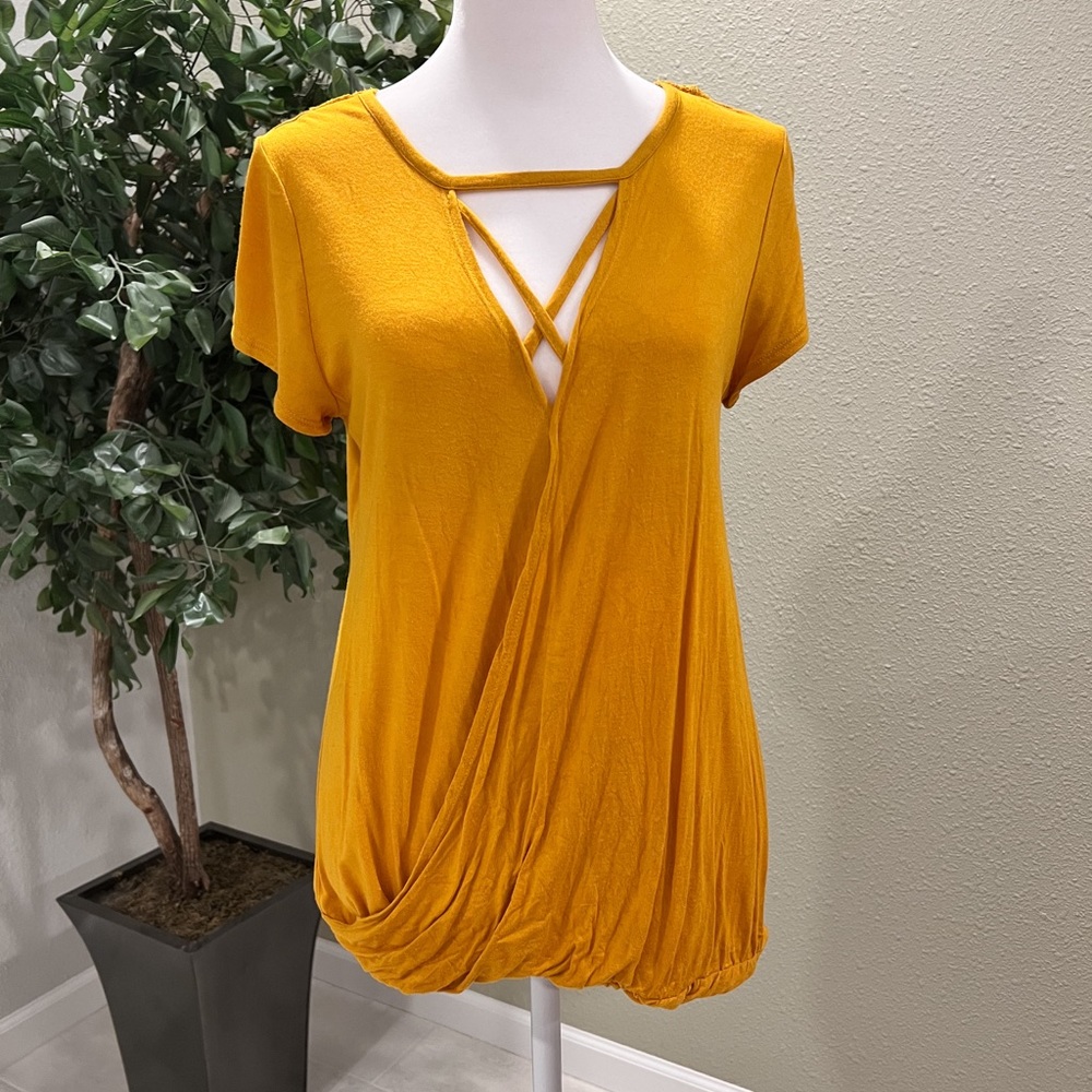 Laced Crossed Open Front Flowy Top